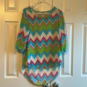 Colorful high low tunic